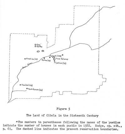 Fig. 5 The Land of Cibola in the Sixteenth Century - Click to enlarge.